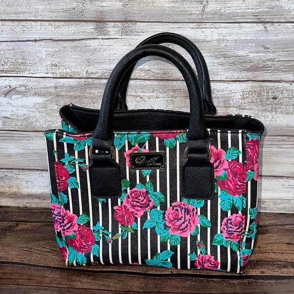 Betsey Johnson pink floral Striped small bag mini-purse NWOT - Picture 2 of 12